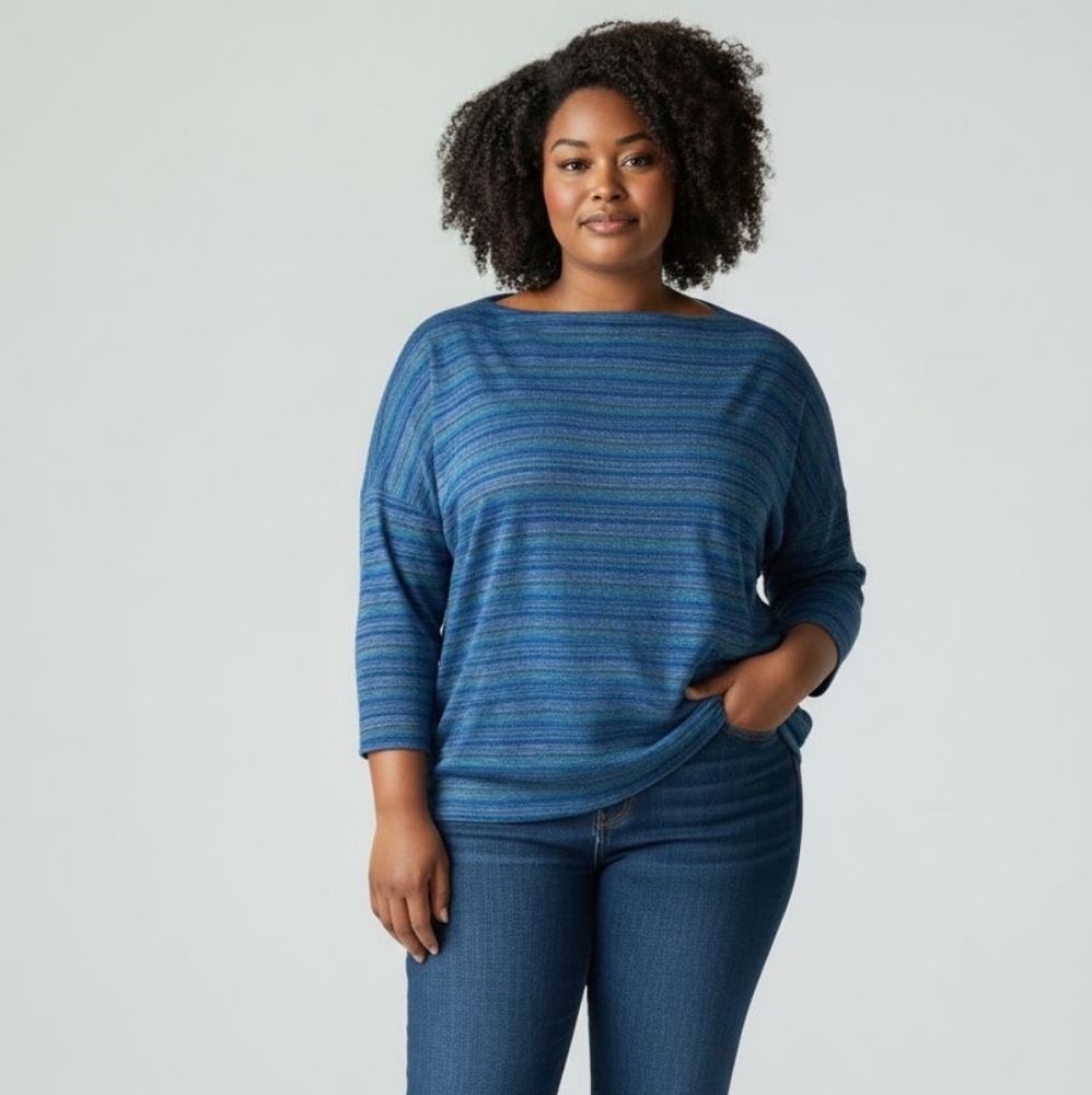 Sonoma Life + Style Cowl Neck 3/4 Sleeve Top Size Large